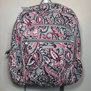 Vera Bradley Gramercy Paisley Print Quilted Cotton Campus Backpack Travel Bag